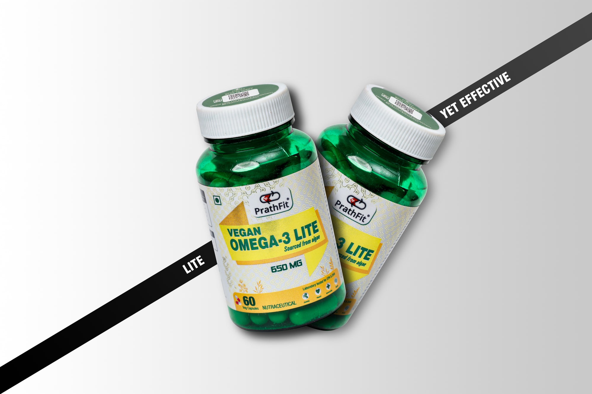 Vegan Omega-3 LITE | Budget Friendly Vegan Omega-3 by PrathFit | 650mg With EPA & DHA